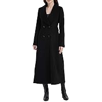 Women's Double Breasted Wool Blend Long Coat Jacket Winter Casual Warm Thick Trench Overcoat