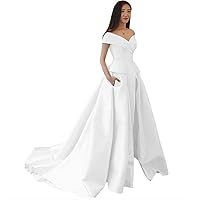 Women's Off The Shoulder Prom Dress Jumpsuits Wedding Dresses with Detachable Skirt