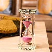Vuslo 30 Minutes Fashion Glass Sandglass Sand Clo Timers 4 Colors Clear Glass Frame Creative Gifts Modern Home Decorations Ornaments - (Color: Yellow)