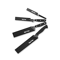 Chef Sac Knife Edge Guards | Universal Knife Cover & Professional Knife Protector | Durable BPA-Free ABS Plastic Knife Guards | Gentle Non-Scratch Felt Lining Chef Knife Sheath (4-Pack)