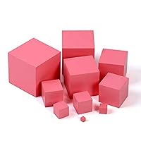 Preschool Children Math Teaching Aids Montessori Professional Pink Tower Without Stand 1 cm to 10 cm Early Childhood Education Toy