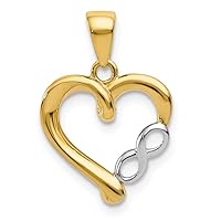 13.3mm 14ct Rhodium Plated Infinity Love Heart Pendant Necklace Jewelry for Women