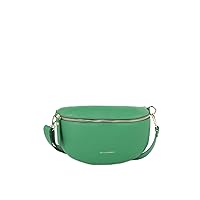 Genuine Leather Fanny Pack Crossbody Bag with Zipper, Hip Belt Waist Bag, Shoulder Luxury Fashion Fanny Pack, Daily Use Causal Luxury, Chest Bum Bag in Vibrant Green, Made in Italy