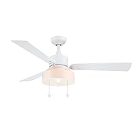 Blush 52 inch Indoor Ceiling Fan with LED Bulb Light Kit - Matte White