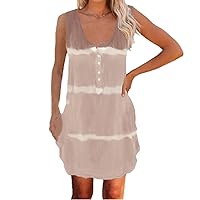 N\P Print Women Dress Summer Beach Dress Loose Casual Sleeveless Mini Dress