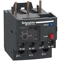 Schneider Electric DPER14 Easy TeSys Thermal Overload Relay with Manual/Automatic Reset, Screw Clamp Terminals | Used with Air Conditioner, Heat Pump, HVAC, AC Compressor and More, 7-10Amps