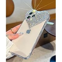 Luxury Diamond Stud Love case Perfect for her tin and Light Weight Silicone case (iPhone 14 Plus)