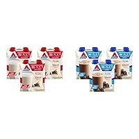 Atkins Vanilla Cream Meal Size Protein Shake, 23g Protein, Low Glycemic & Dark Chocolate Royale Protein Shake, 15g Protein, Low Glycemic, 2g Net Carb, 1g Sugar, Keto Friendly, 12 Count