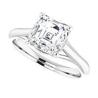 5 CT Asscher Exquisite Flower Moissanite Rings for Womens Jewelry Birthday Gift Bridal Engagement Party Band Rings