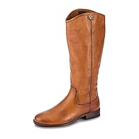 Frye Melissa Button 2 Equestrian-Inspired Tall Boots for Women Made from Hard-Wearing Vintage Leather with Antique Metal Hardware and Leather Outsole – 15 ½” Shaft Height, Whiskey - 7.5M