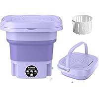 Portable Washing Machine, Portable Washer,8L, Mini Washing Machine, Foldable,Small Washer for Baby Clothes, Underwear or Small Items, Camping&Travel Laundry, Small Size,Space Saving,MacLehose(purple)