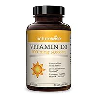 NatureWise Vitamin D3 4000iu (100 mcg) Healthy Muscle Function, and Immune Support, Non-GMO, Gluten Free in Cold-Pressed Olive Oil, Packaging Vary ( Mini Softgel), 360 Count