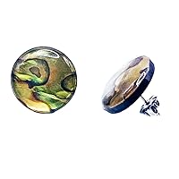 Hypoallergenic Titanium and Paua Abalone Shell Rainbow Color Studs earrings for Sensitive Ears. Seal it to keep it clean and hygienic by Bedrock Jewelry.