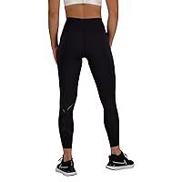 2XU Women's Force Mid-Rise Compression Tights with Flat-Wide Waistband for Training and Fitness, Black/Nero, Medium