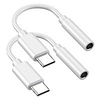 USB C to 3.5 mm Headphone Jack Adapter, 2 Pack [Apple MFi Certified] iPhone 15 to 3.5mm Audio Aux Dongle Adapter Compatible with iPhone 15/15 Plus/15 Pro/15 Pro Max/iPad Pro, Support Music & Calling