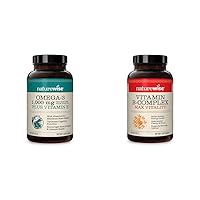 NatureWise 1000mg Omega 3 600mg EPA 400mg DHA with Vitamin E 180ct & Vitamin B Complex for Cellular Energy 60 Softgels[2-Month]