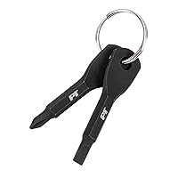 Performance Tool 20234 Steel Keychain Screwdriver Set with Phillips and Slotted Keys, Black Powder Coated for Durability and Style