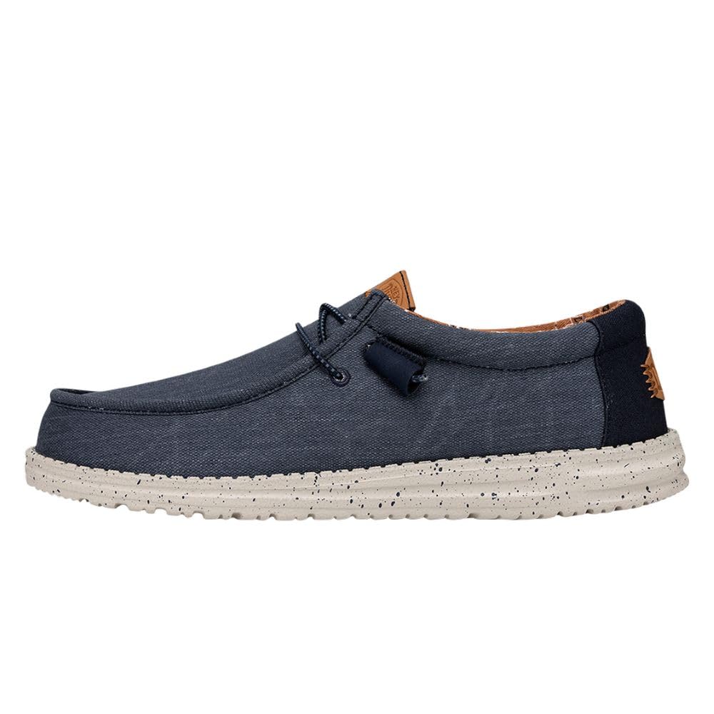 Hey Dude Men's Wally Canvas | Men's Loafers | Men's Slip On Shoes | Comfortable & Light-Weight