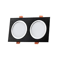 Sturdy Dimmable 2 Head Downlight Recessed Ceiling Lighting Fixture Fire Rated Energy Saving LED Spotlight Indoor Wash Wall Lamps, for Bedroom Kitchen Island Office Decoration Ceiling Fixture