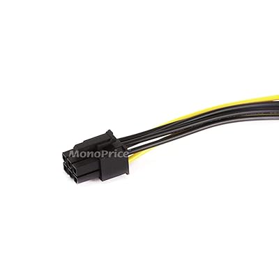 Monoprice SATA Cable - 0.67 Feet - Black | SATA 15pin to 6pin PCI Express  Card Power Cable