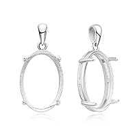 1pc Adabele Authentic 925 Sterling Silver Open Back Bezel Frame Tray Setting for 16mm x 12mm Oval Cabochon Pendant Charm Jewelry Making SS100-3