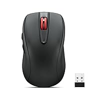 USB-C Rechargeable Silent Mouse (WL500) - Silent Buttons, USB-C Rechargeable, Ambidextrous Grip, Adjustable DPI - Plug-and-Play 2.4G Receiver Computer Mouse (Black)