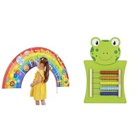 SPARK & WOW Rainbow Activity Wall Panels - Ages 18m+ - Sensory Wall Toy - 10 Activities & Frog Activity Wall Panel - Toddler Activity Center - Wall-Mounted Toy for Kids Aged 18M+