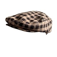 no brand (Color: Brown) Hat, Check, Block Check, Gingham Check, Rubber, Unisex, Unisex, Brushed, Autumn, Winter, Checked, 2-Way, Checked, 22.0, 22.8, 22.8 inches (56, 57, 58 cm), Braun
