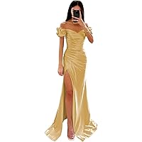 Mermaid Prom Dresses Off The Shoulder Bridesmaid Dress Corset Satin Formal Dress High Slit Ball Gown Evening Gowns