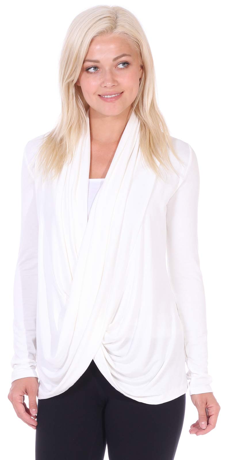 Popana Womens Casual Long Sleeve Criss Cross Fall Cardigan Plus Size Made in USA