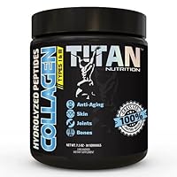 Titan Nutrition Collagen Peptides Powder, Unflavored - 100% Grass-Fed Hydrolyzed Bovine Protein Type 1 & 3 with Digestive Enzymes - Anti-Aging Amino Acids Promote Healthy Skin, Hair, Nails, & Joints