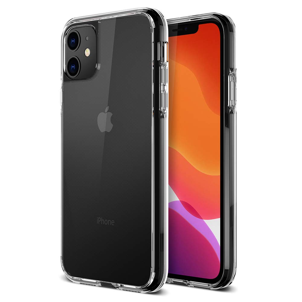 Trianium Compatible with iPhone 11 Case, Clarium Series 6.1 Inch TPU Cushion Clear Frame with Hybrid Rigid Backing Cover