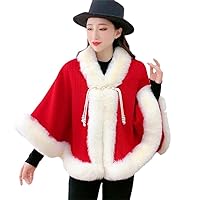 Faux Fur Women Thick Warm Knit Cardigan Party Shawl Coat Lady Winter Wraps