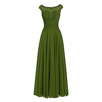 AnnaBride Mother ofThe Bride Dress Beaded Chiffon Formal Wedding Party Gown Prom Dresses Oilve US 18W Olive