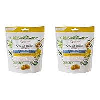 Health Organic Cough Relief Lozenges, Meyer Lemon & Honey, Natural Menthol Cough Suppressant, Bagged, 18 Ct, Light Yellow (Pack of 2)
