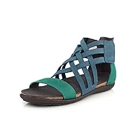 NAOT Footwear Women's Marita Sandal Pacific Blue Suede/Oily Emerald Nubuck 11 M US