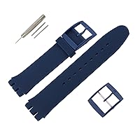 Rubber 17MM 19MM Watch Strap Compatible Swatch Watch Band Replacement Waterproof Silicone Watch Wristband for Ladies