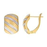 14k Two tone Gold Womens Fashion Latch Back Earrings Measures 14.6x10mm Wide Jewelry for Women