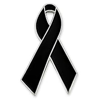 PinMart's Black Awareness Ribbon Mourning Melanoma Gang Prevention Magnetic Pin