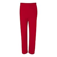 Jerzees Dri-Power Poly Pocketed Open-Bottom Sweatpants, Large - True Red