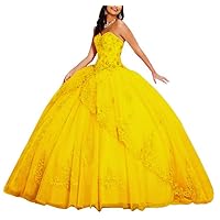 Women's Sweetheart Lace Appliques Quinceanera Prom Dresses Off Shoulder Beaded Sweet 15 Dresses