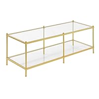 Royal Crest Coffee Table, Clear Glass / Gold