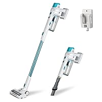 Kenmore DS4065 Cordless Stick Vacuum 1L Capacity Lightweight Cleaner 2-Speed Power Suction LED Headlight 2-in-1 Handheld for Hardwood Floor, Carpet & Dog Hair, Blue, DS4065