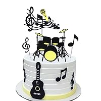 40 PCS Guitar Cake Toppers Music Note Cupcake Toppers Letters Happy Birthday Cake Topper Birthday Cake Toppers Musical Symbol Cupcake Decor for Musician Rock Theme Party – Drums