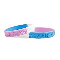 Transgender Pride Silicone Bracelets - LGBTQ Accessories- Gay Pride Stuff - Perfect for Gift-Giving, Pride Parades and Gay Pride Events
