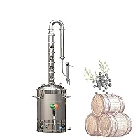 YUEWO 110V Electric 304 Stainless Steel Alcohol Distiller Flute Reflux Column Still with Sight Glasses Wine Making Kit for DIY Whisky Wine Brandy Gin
