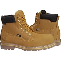 WOLF Work Boot | Waterproof Treated Genuine Mexican Leather | Resilient to Oil | Composite Toe | Insulated | Non-Slip Rubber Sole | Ankle Boot | Wide Fit | Comfortable Padded Collar | Industrial PPE