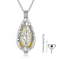 Cremation Jewelry Urn Necklace for Ashes - 925 Sterling Silver Sun God Apollo Keepsake Opal Pendant,Round You are My Sunshine Waterproof Memorial Pendant with Filling Kit,Chain 18