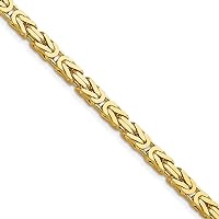 14K Yellow Gold 4mm Birdcage Byzantine Chain Necklace - 22