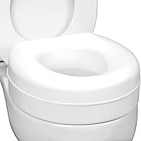 Raised Toilet Seat Riser That Fits Most Standard (Round) Toilet Bowls for Enhanced Comfort and Elevation with Slip Resistant Pads, FSA HSA Eligible, 15.7 x 15.2 x 6.1